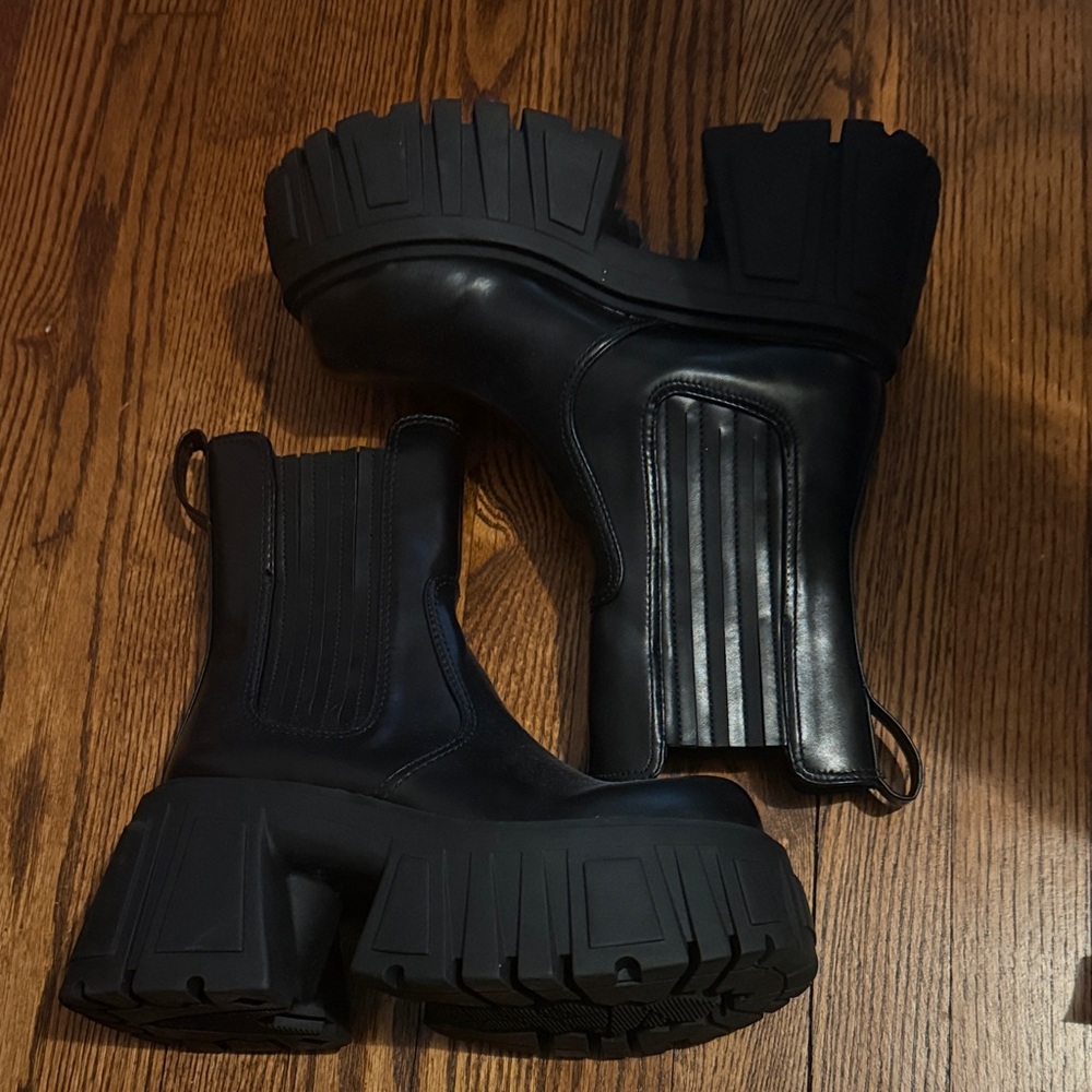 Dolls Kill Black Platform Ankle Boots